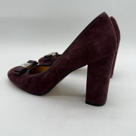 Michael Michael Kors Caroline Purple Suede Block Heel Pumps Women’s Size 7 - Picture 6 of 8